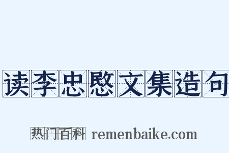 读李忠愍文集造句是什么意思的图片